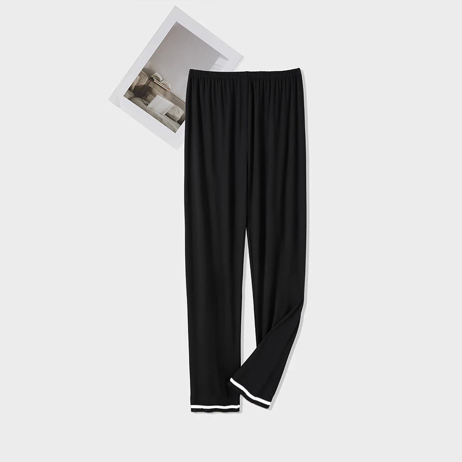 Men's Patterned Elastic Waist Straight Leg Pajama Lounge Pants