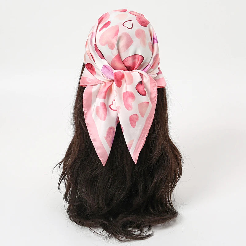Floral Print Square Scarf for Head and Neck Styling