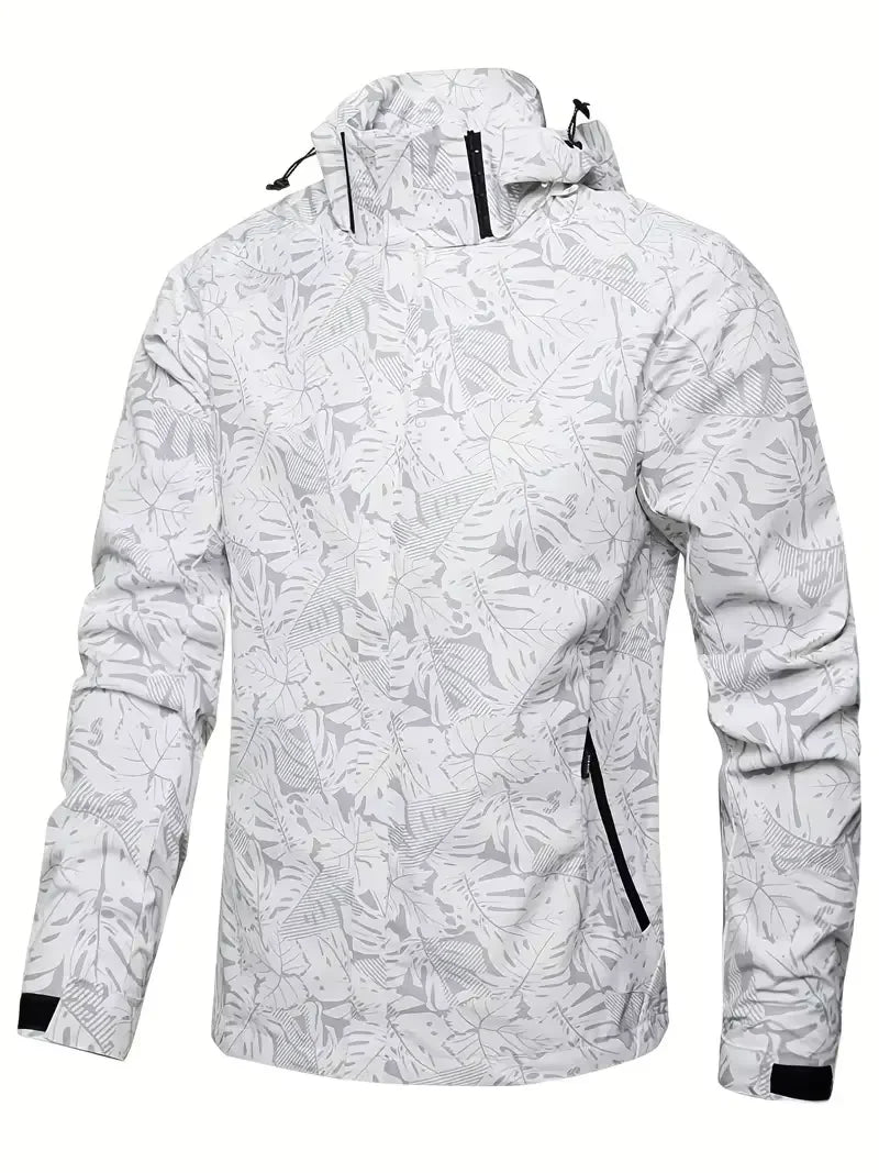Men's Printed Zip-Front Windbreaker