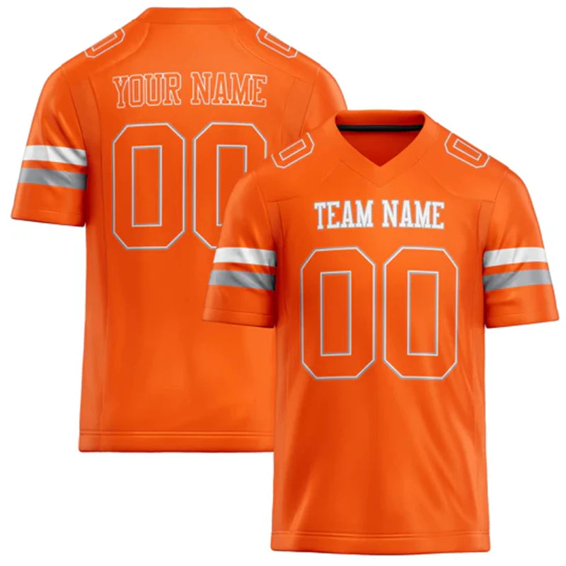 Orange Number Football Short Sleeve Jersey For Sports Outfits