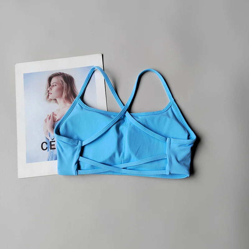 Women's Cross Back Sports Bra with Printed Colour Options