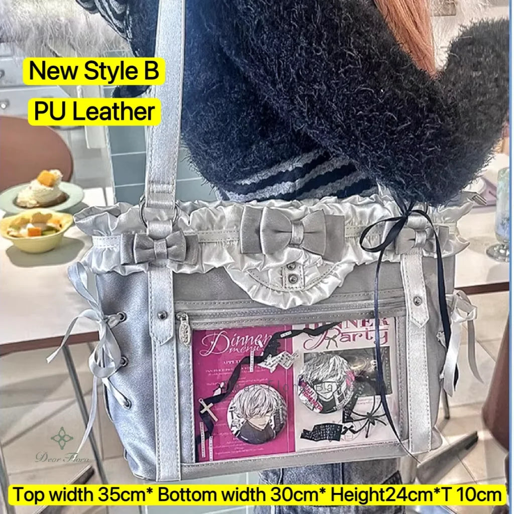 Decorative Display Tote Bag with Transparent Front Pocket