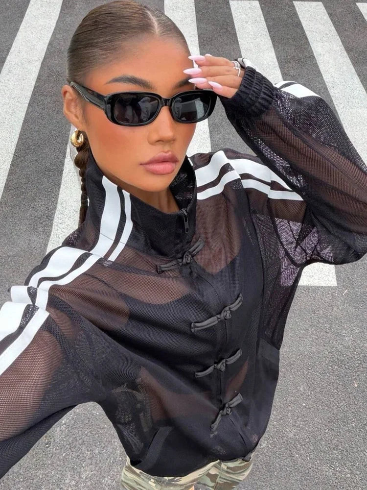 Long Sleeve Casual Front Closure Streetwear Jacket for Layering