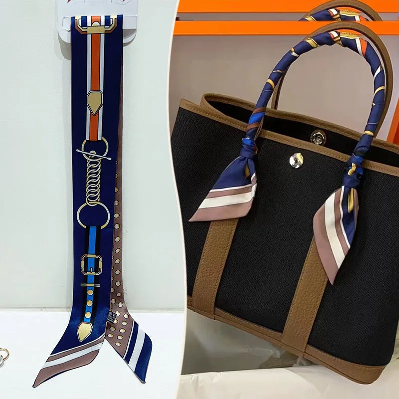 Printed Skinny Scarf for Neck and Bag Handle Styling