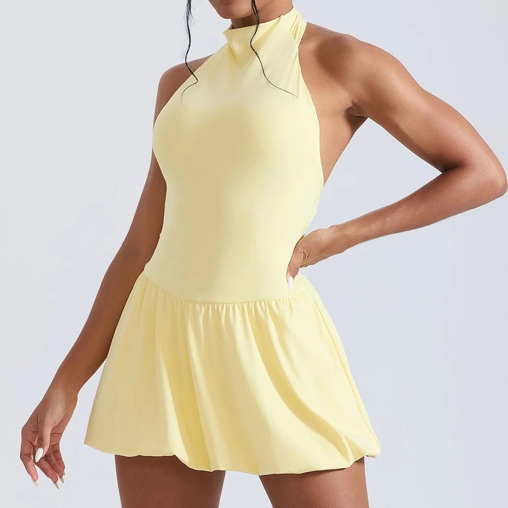 Women's High-Neck Sleeveless Tennis Dress
