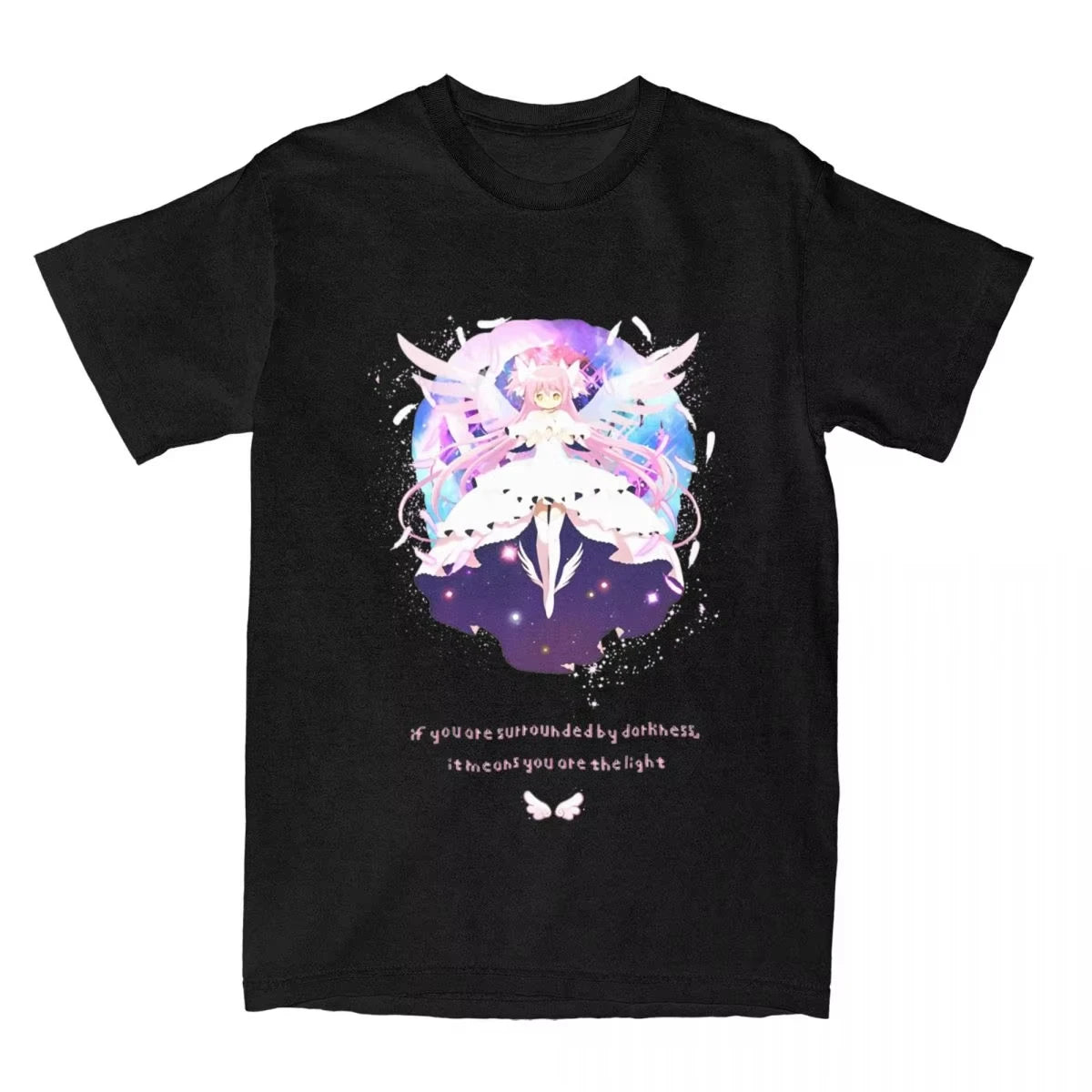 Vintage Madoka Magica Anime Print T-Shirt Soft Breathable Casual Comfortable Pure Cotton Unisex Tops