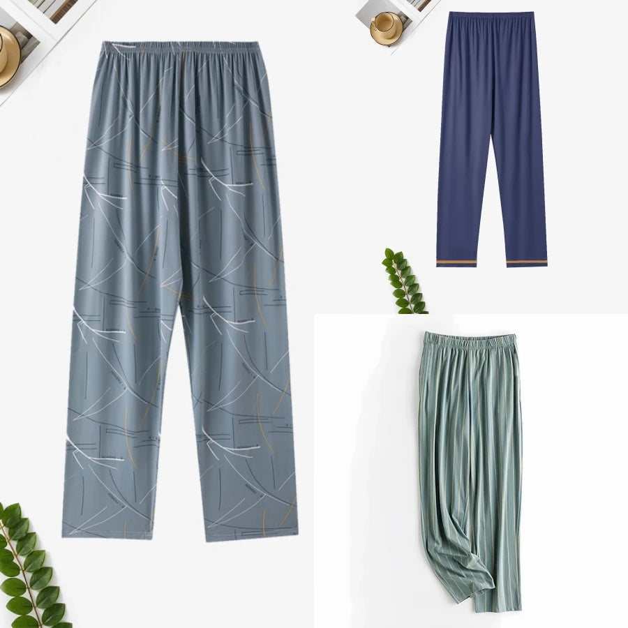 Men's Printed Elastic Waist Straight Leg Lounge Pajama Pants