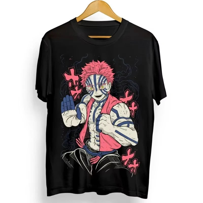 Trend Akaza Cosplay T-Shirt - Demon Slayer Unisex Black Tee