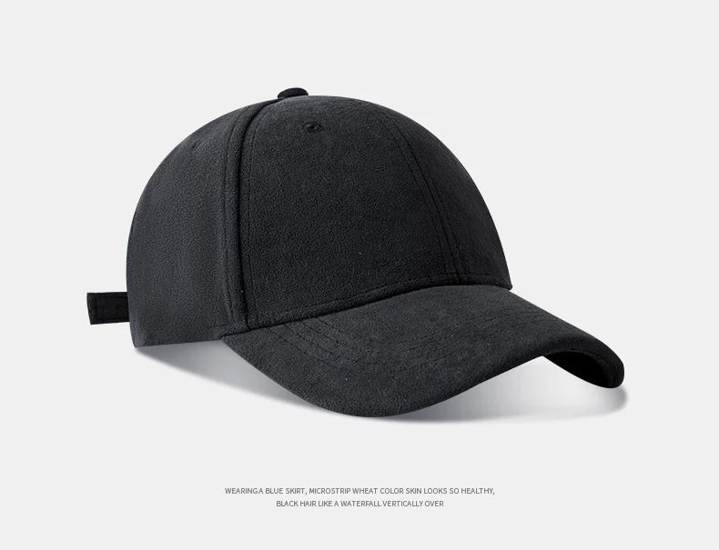 Plain Baseball Cap with Curved Brim and Paneled Crown