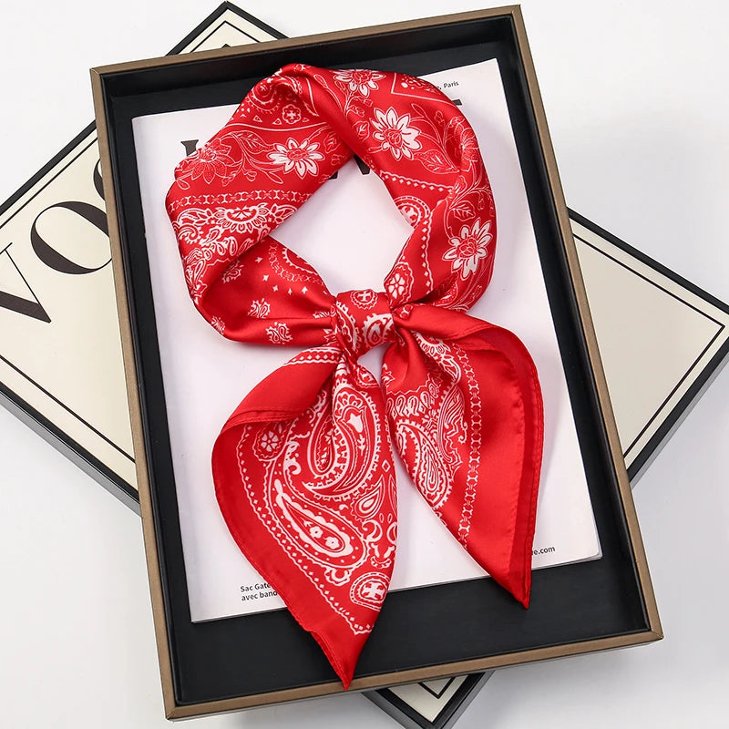 Printed Square Scarf for Hair Wrap and Neck Styling