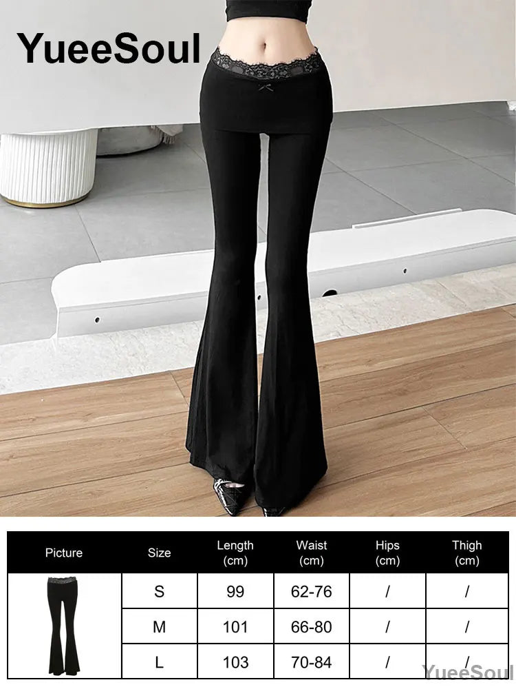 Women's Black Gothic Pants with Flared and Wide Leg Style Options