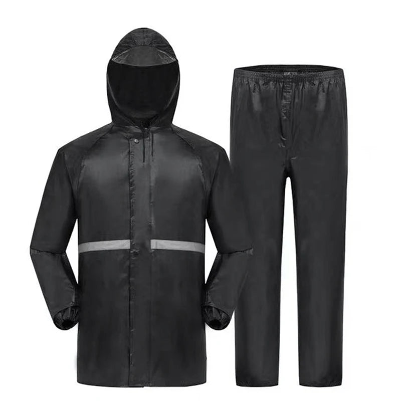 Outdoor Hooded Jacket and Trouser Clothing Set with Style Options