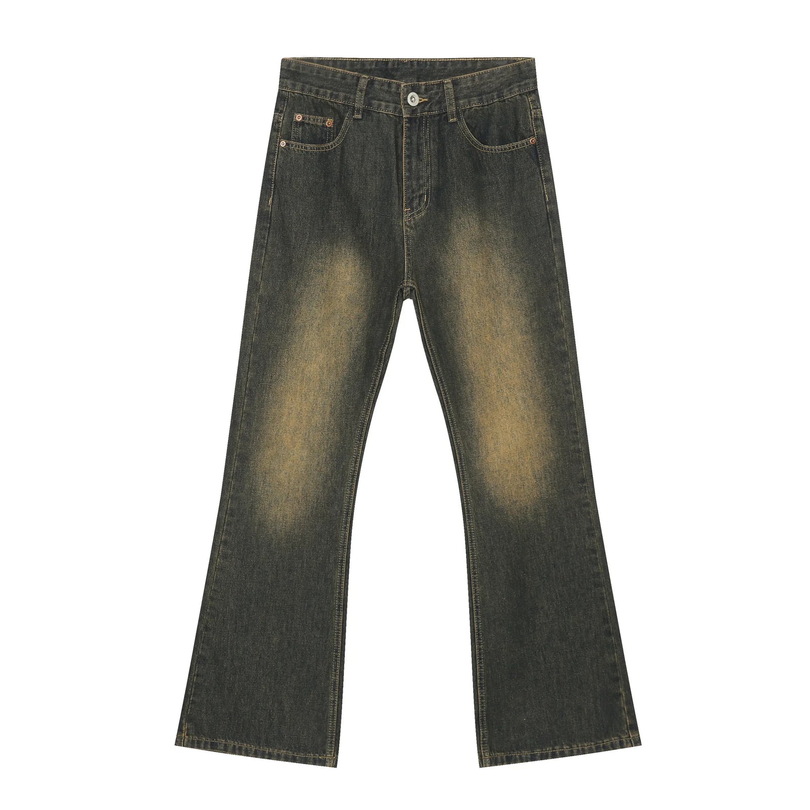 Men's Distressed Flared Denim Jeans for Casual Everyday Wear