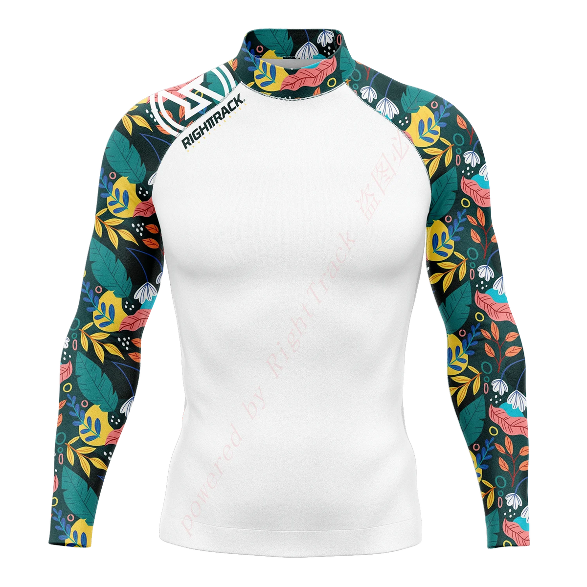 Men's Round Neck Rash Guard with Long Sleeves for Summer Surfing