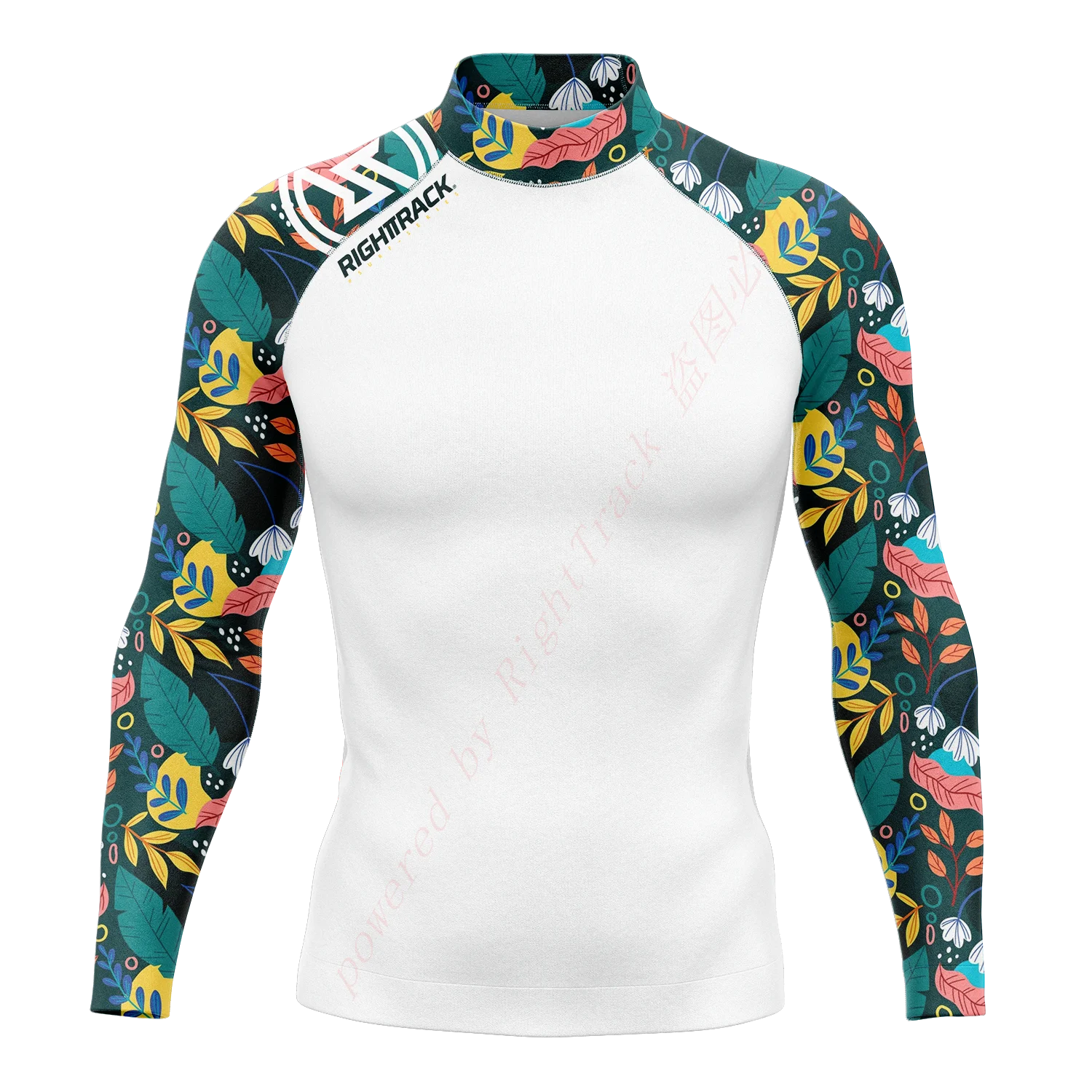 Men's Round Neck Rash Guard with Long Sleeves for Summer Surfing