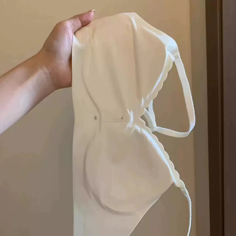 Women's Scallop Edge Bralette with Bow Front Detail