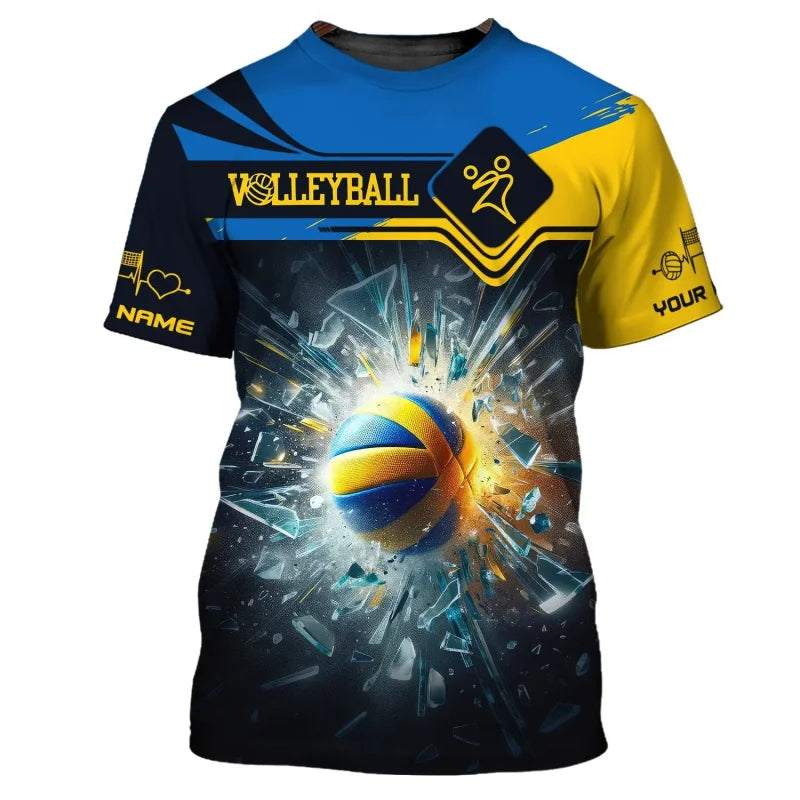 Volleyball Graphic Short Sleeve T-shirt For Sports Outfits