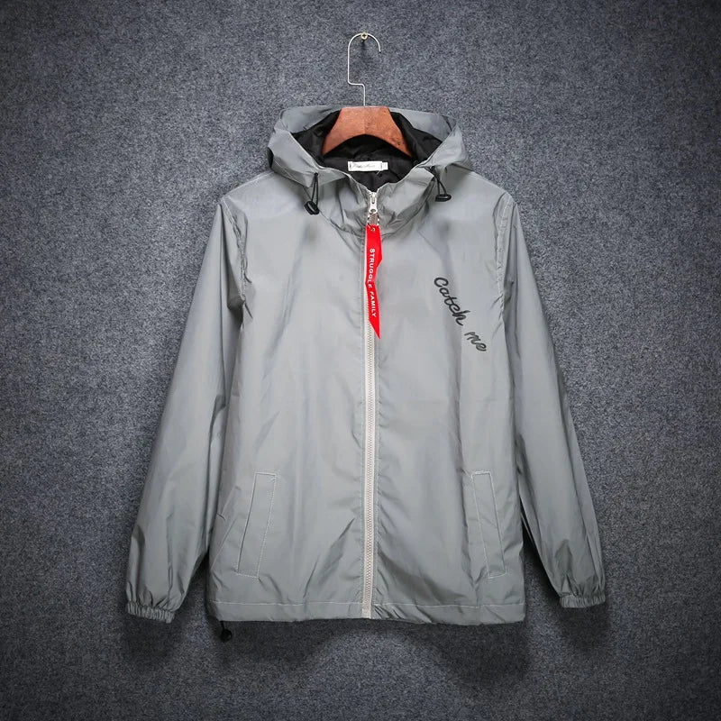 Hooded Long Sleeve Full Zip Casual Streetwear Jacket