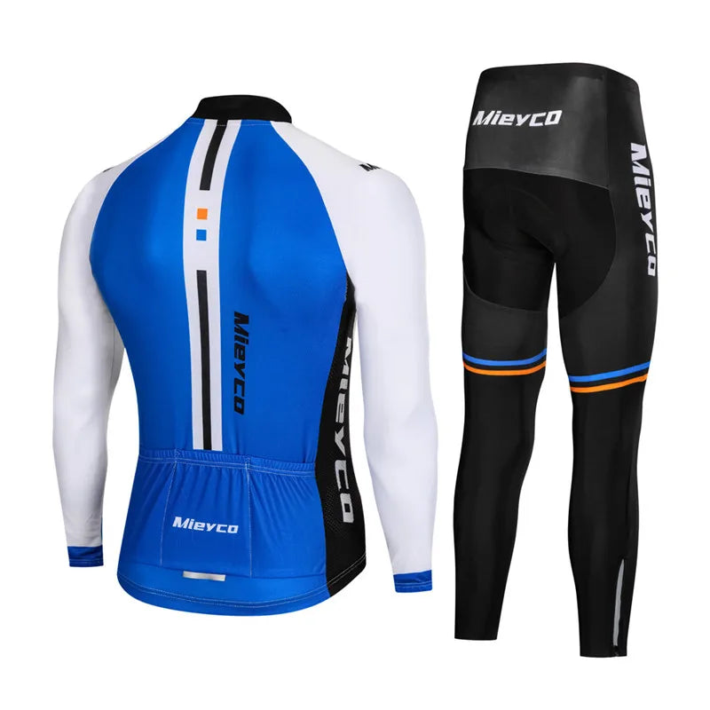 Men Autumn Long Sleeve Cycling Jersey Set MTB Mountain Bike Sportswear Slim Fit