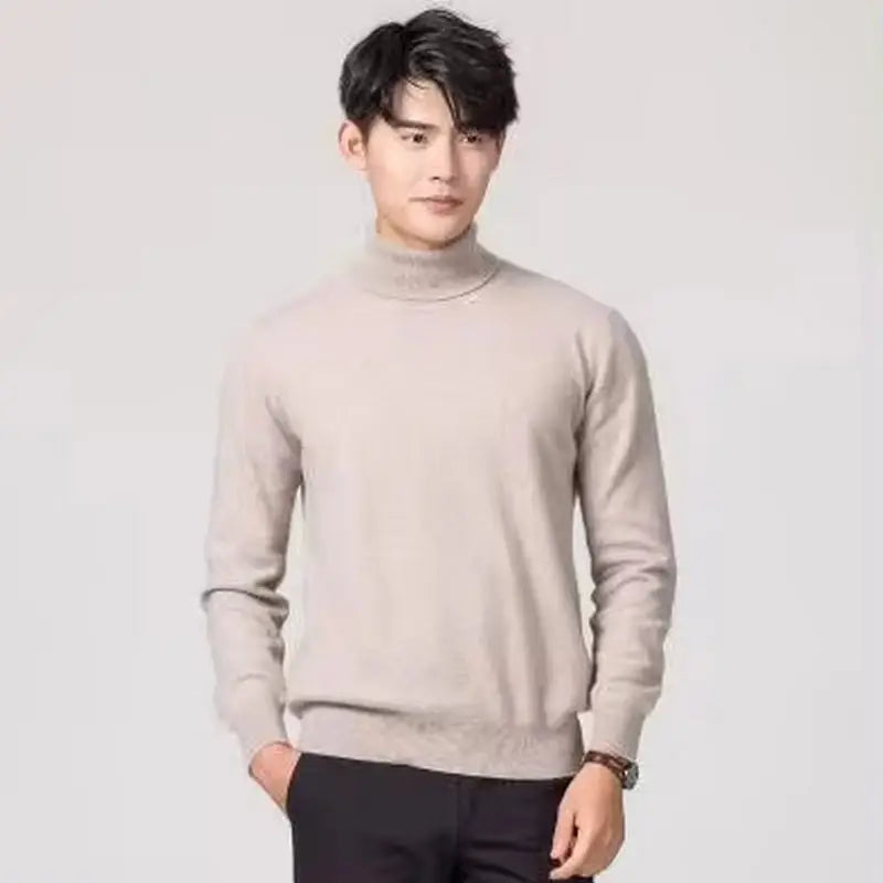 Men's Turtleneck Long Sleeve Knit Sweater
