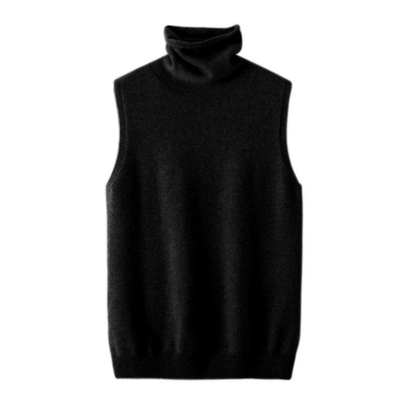 Women's Turtleneck Sleeveless Knit Vest Casual Knit Layer