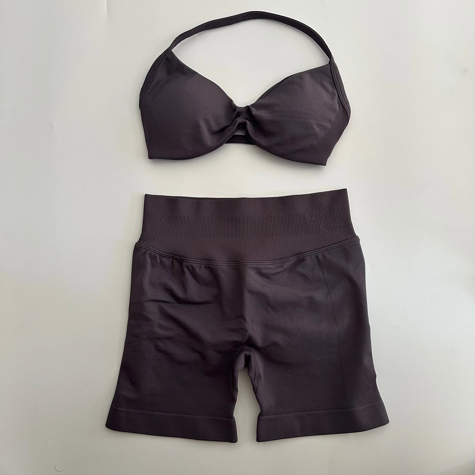 Women's Strappy Bra And Shorts Yoga Set For Workout Outfits