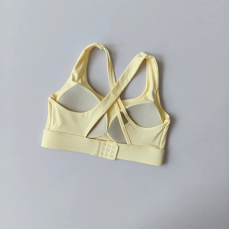 Women's Front Zip Keyhole Racerback Sports Bra