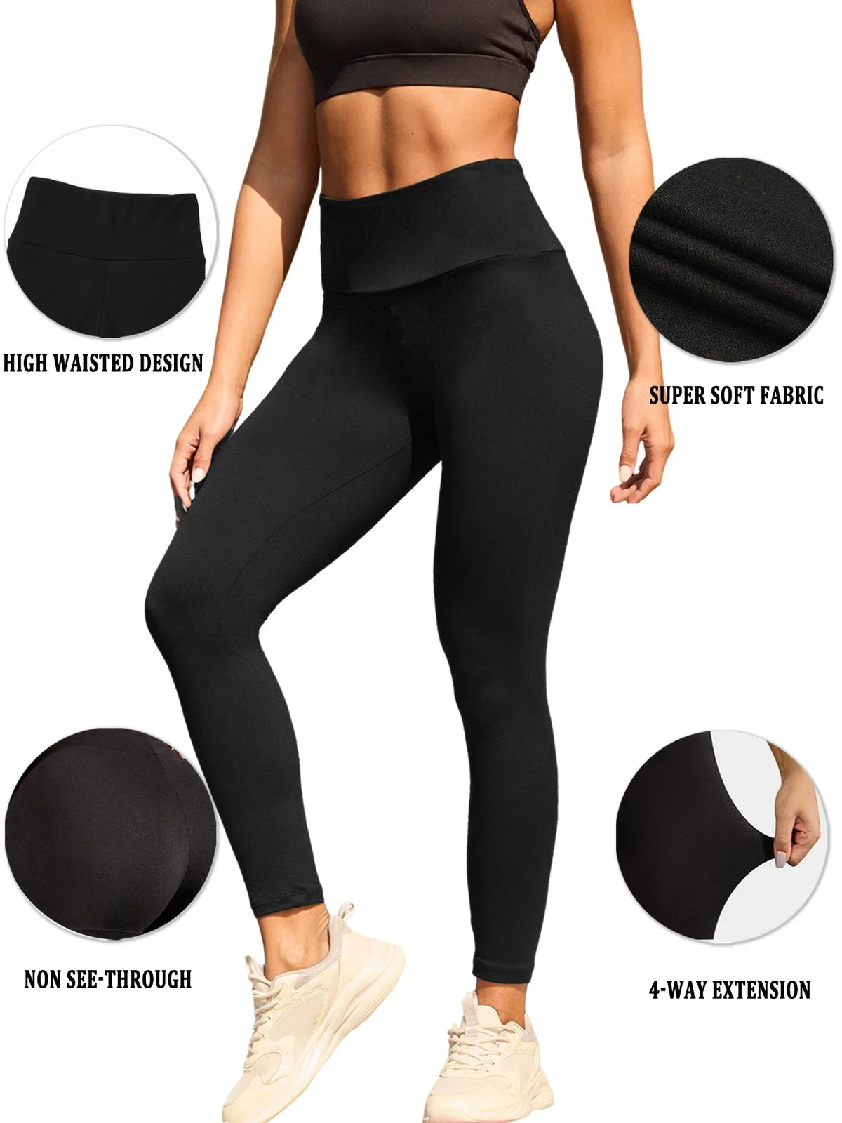 Women's High Waist Full Length Leggings For Workout Outfits