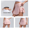 Women Pleated Tennis Skirt with Pockets Shorts Athletic Skirts Crossover High Waisted Athletic Golf Skorts Workout Sports Skirts