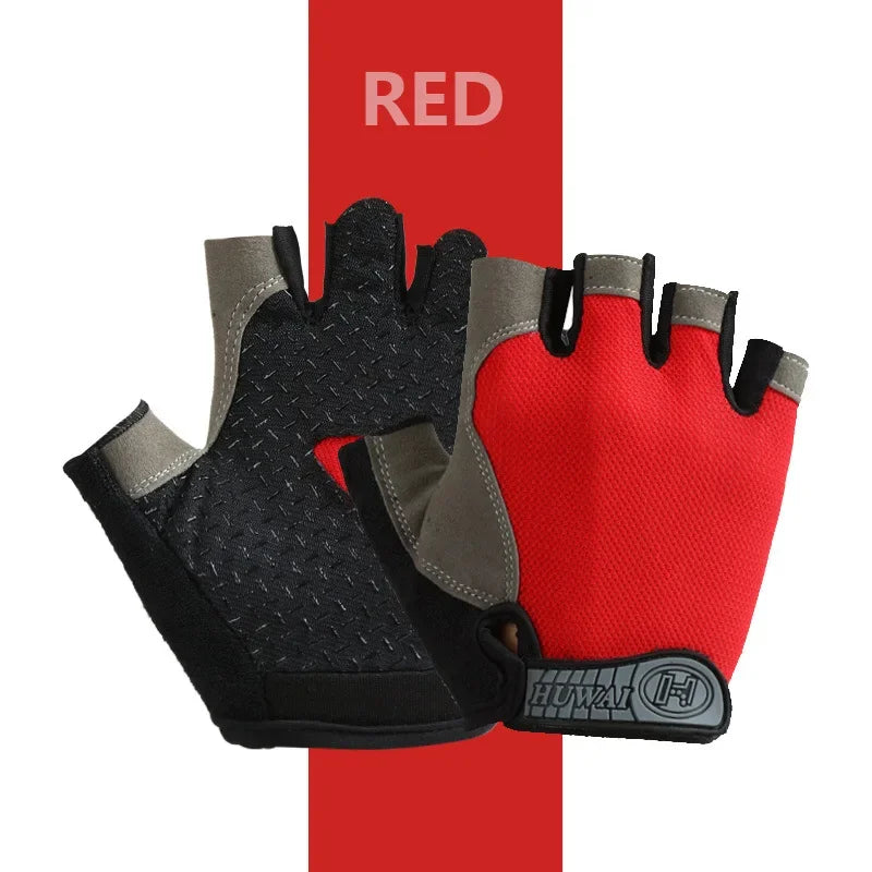 Fingerless Cycling Gloves with Adjustable Short Wrist Straps