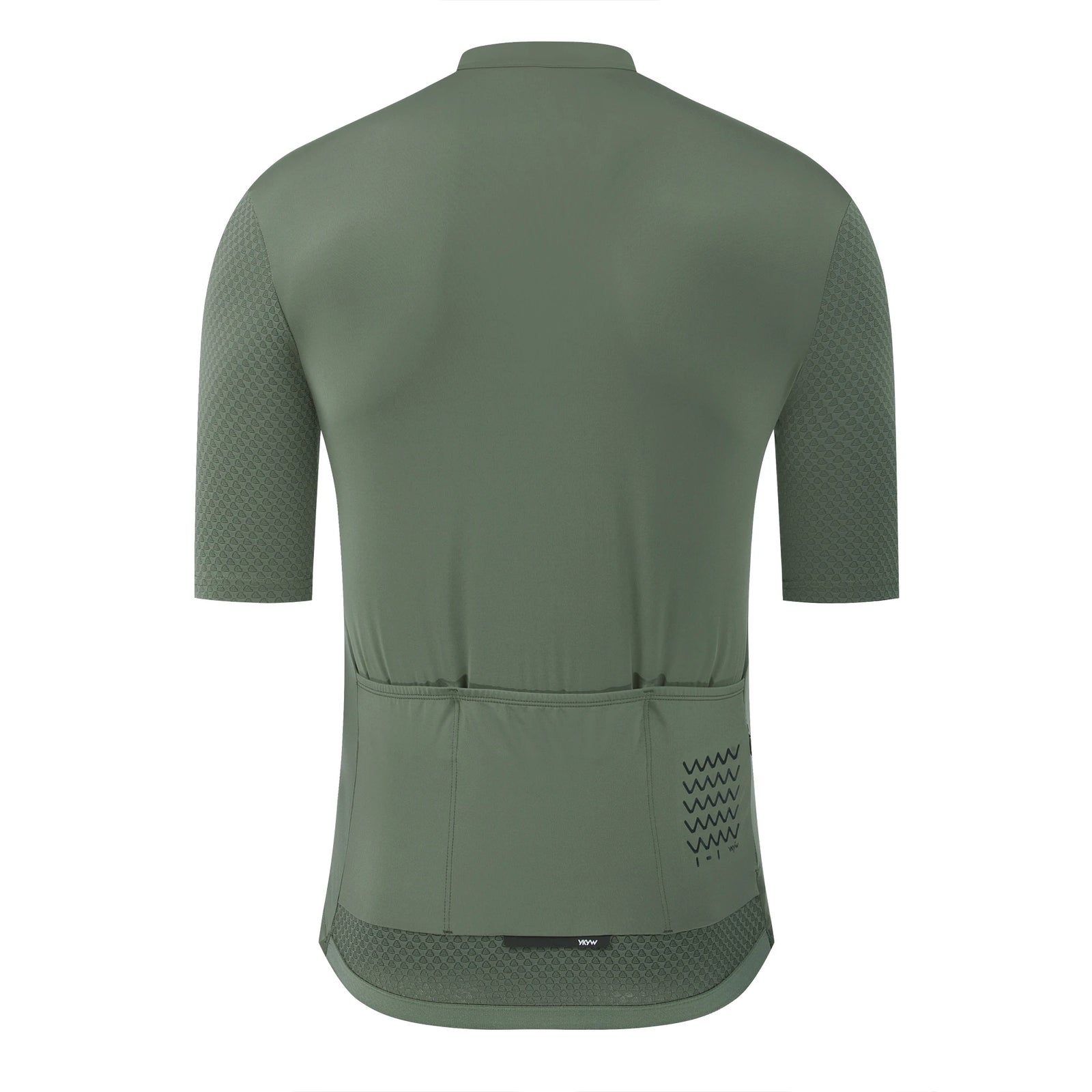 Men's Short Sleeve Full-Zip Cycling Jersey with Mesh Sleeves and Pockets