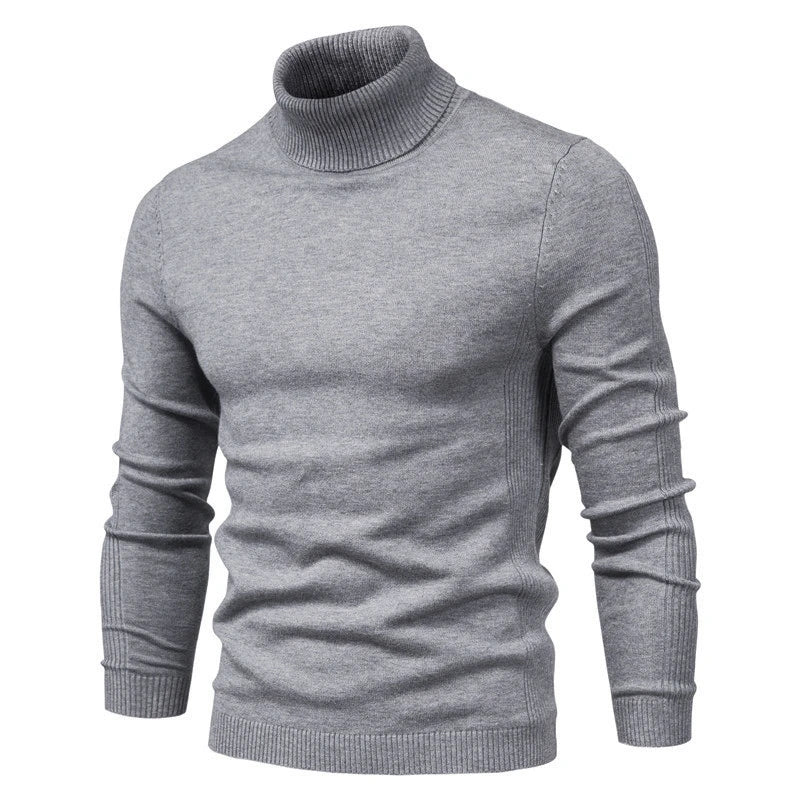 Men's Mock Neck Long Sleeve Knit Sweater