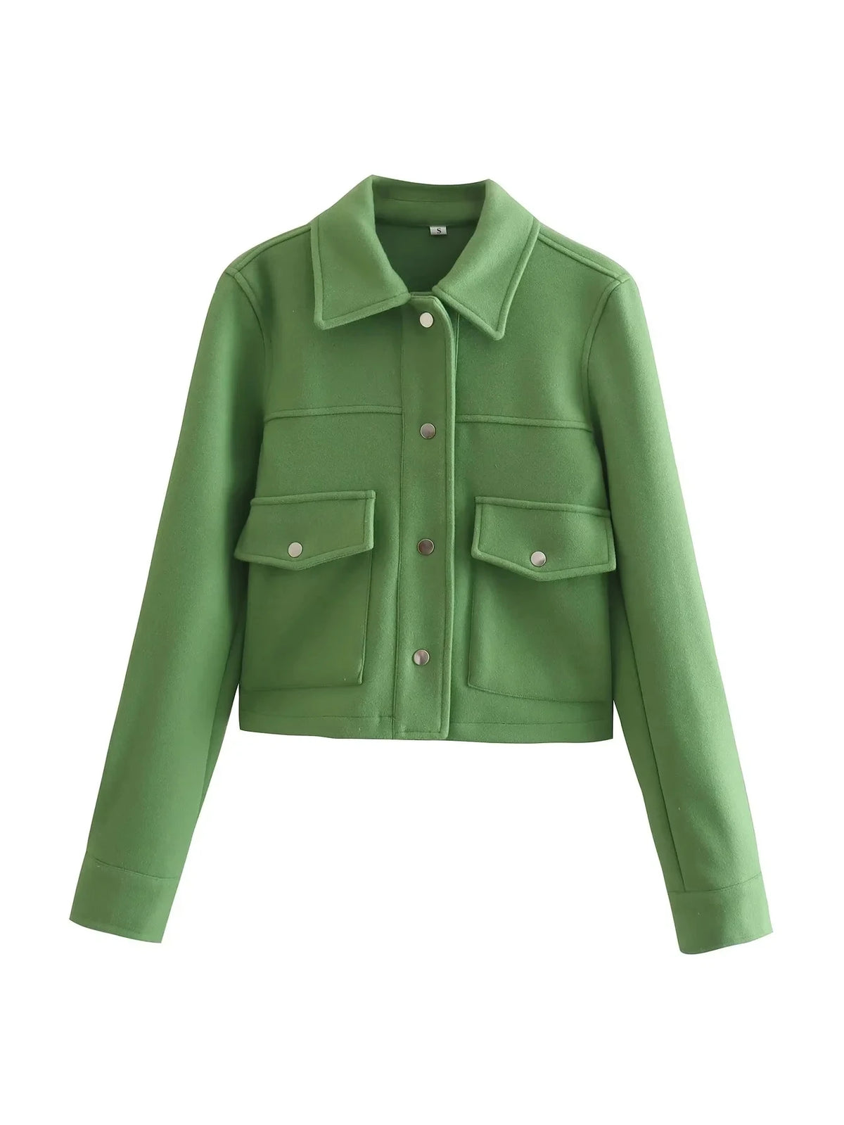 HH Cropped Button-Front Pocket Jacket