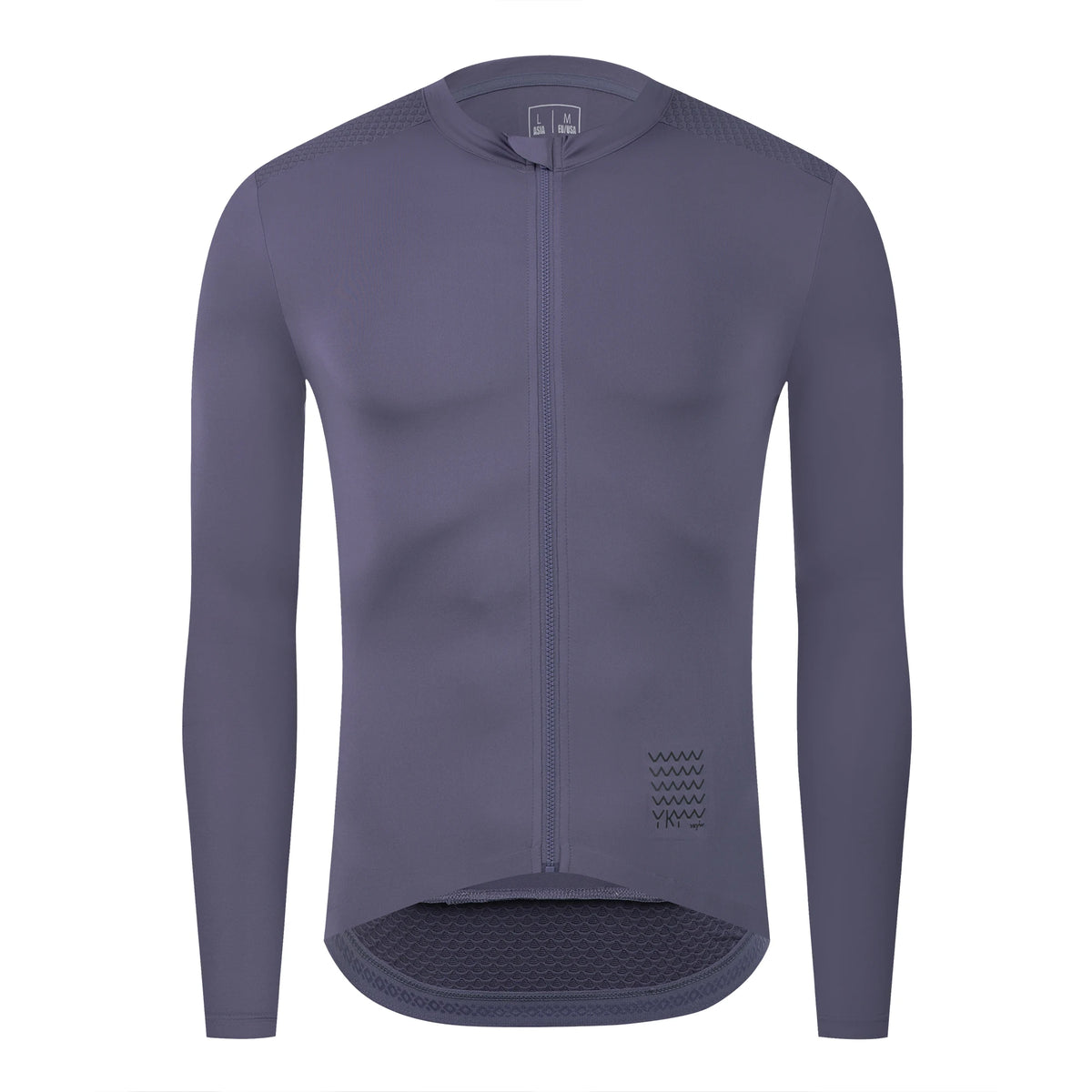 Men's Long Sleeve Cycling Jersey with Full Zipper and Pockets