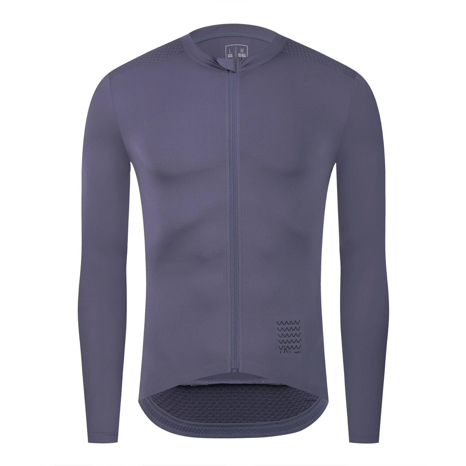 Men's Long Sleeve Cycling Jersey with Full Zipper and Pockets