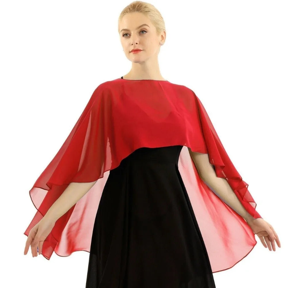 Sheer Batwing Drape Cape for Layering over Outfits