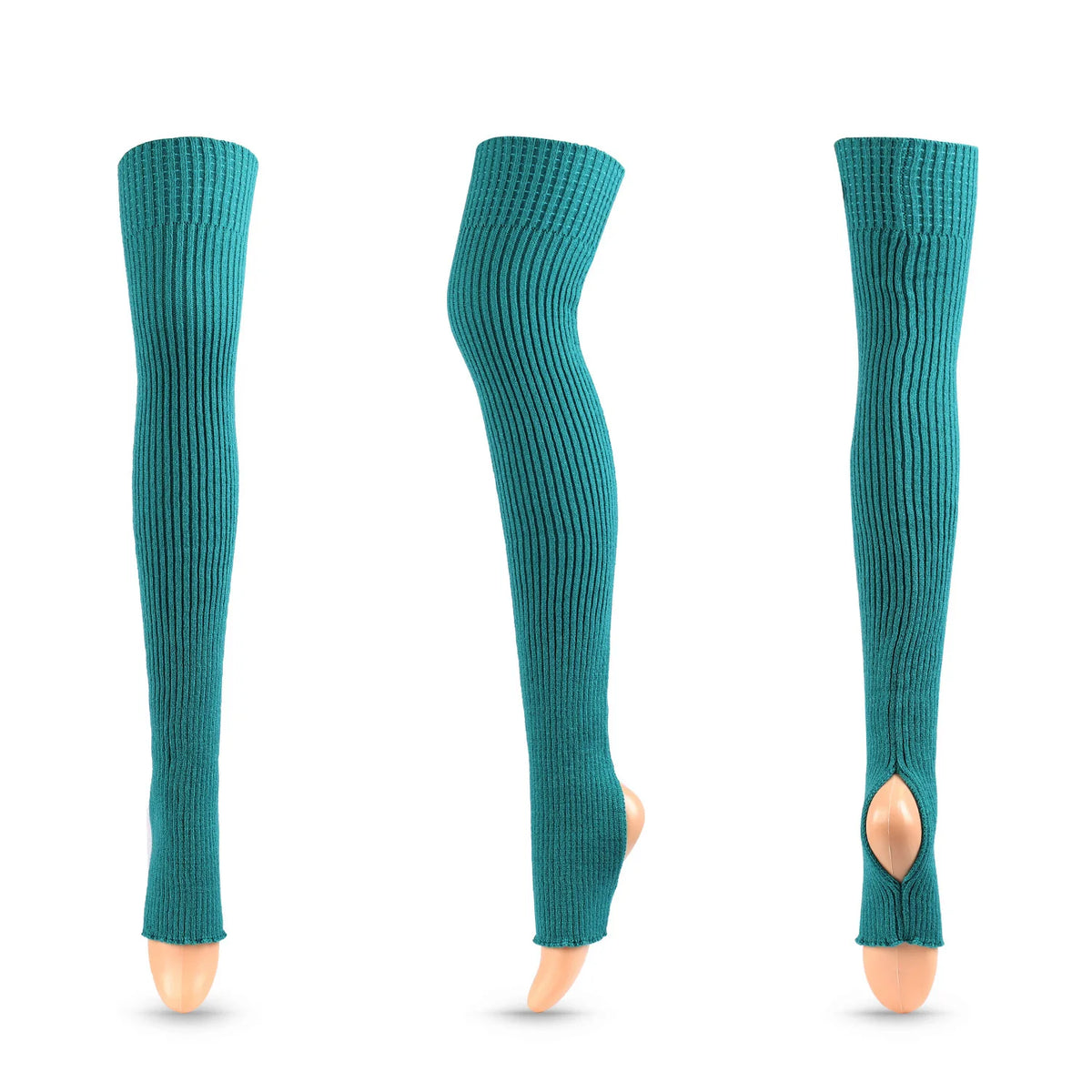 Long Ribbed Ballet Leg Warmers with Stirrup Openings
