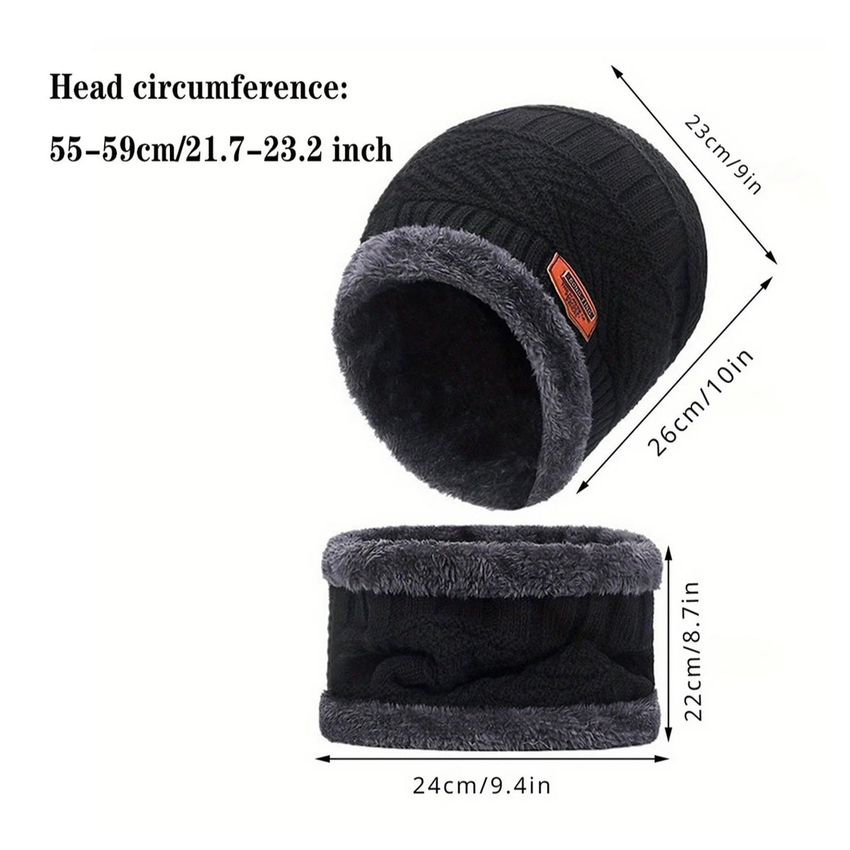 Men's Knitted Hat Scarf and Gloves Set for Outdoor Winter Wear