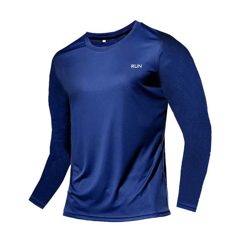Mens Long and Short Sleeve Ice Silk Quick Dry Sports Top for Running Gym Hiking and Outdoor Training