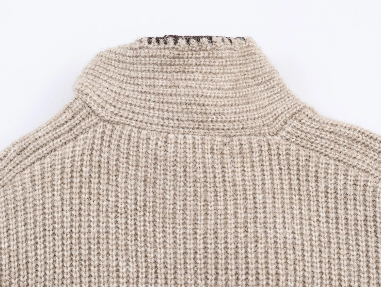Women's Tie Neck Long Sleeve Knit Sweater Casual Knit Layer