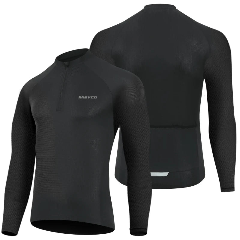 Men Long Sleeve Cycling Jersey Quick Dry Breathable Road Bike Shirt