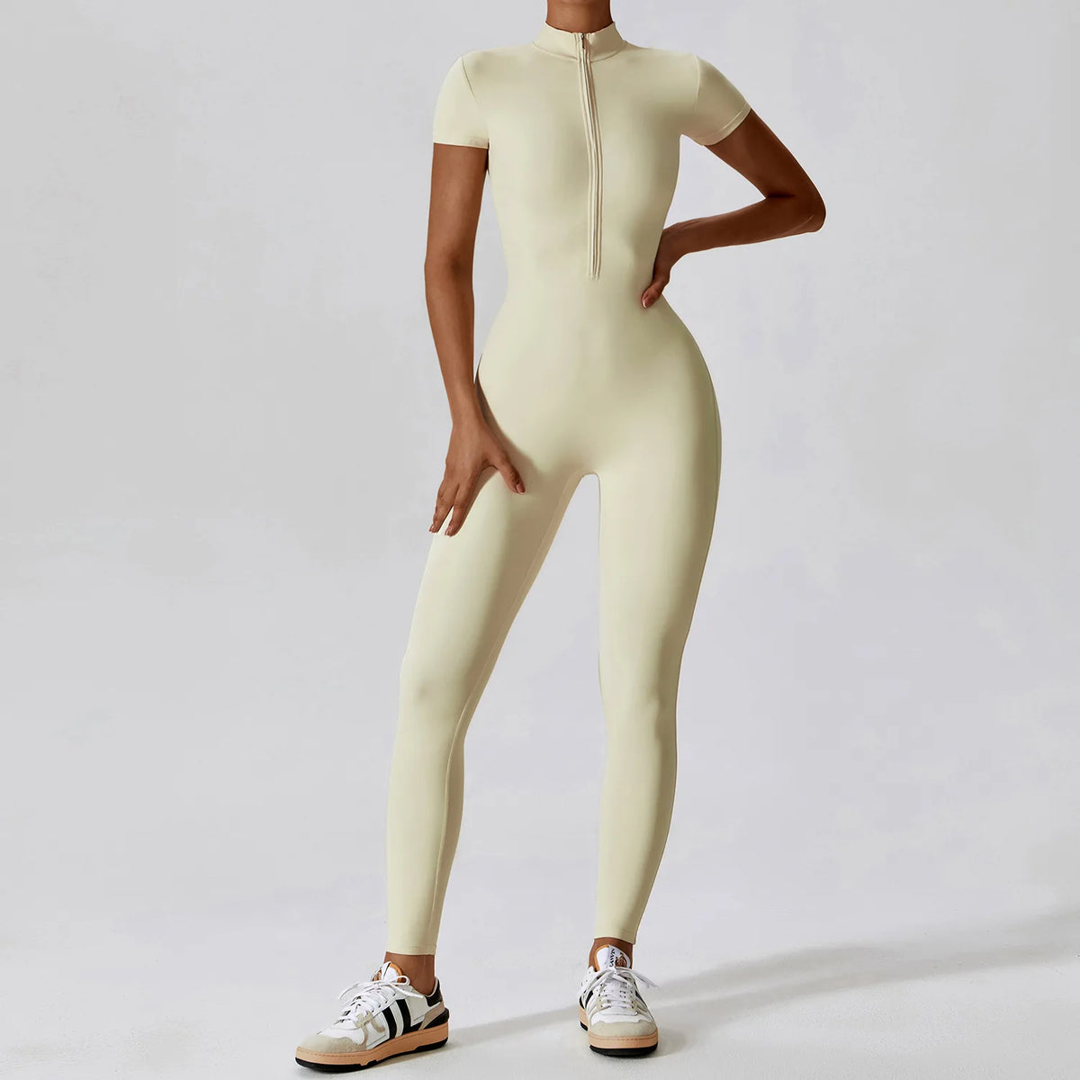 Women's Zip-Front Yoga Jumpsuit