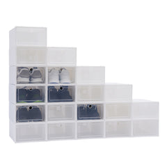 Hot Sale Fold Plastic Shoe Boxes Thickened Transparent Stackable Shoe Organizer Superimposed Combination Shoe Cabinet Home Use