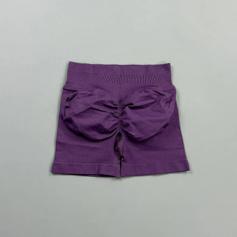 Women's High Waist Nylon Blend Scrunch Shorts for Gym Training