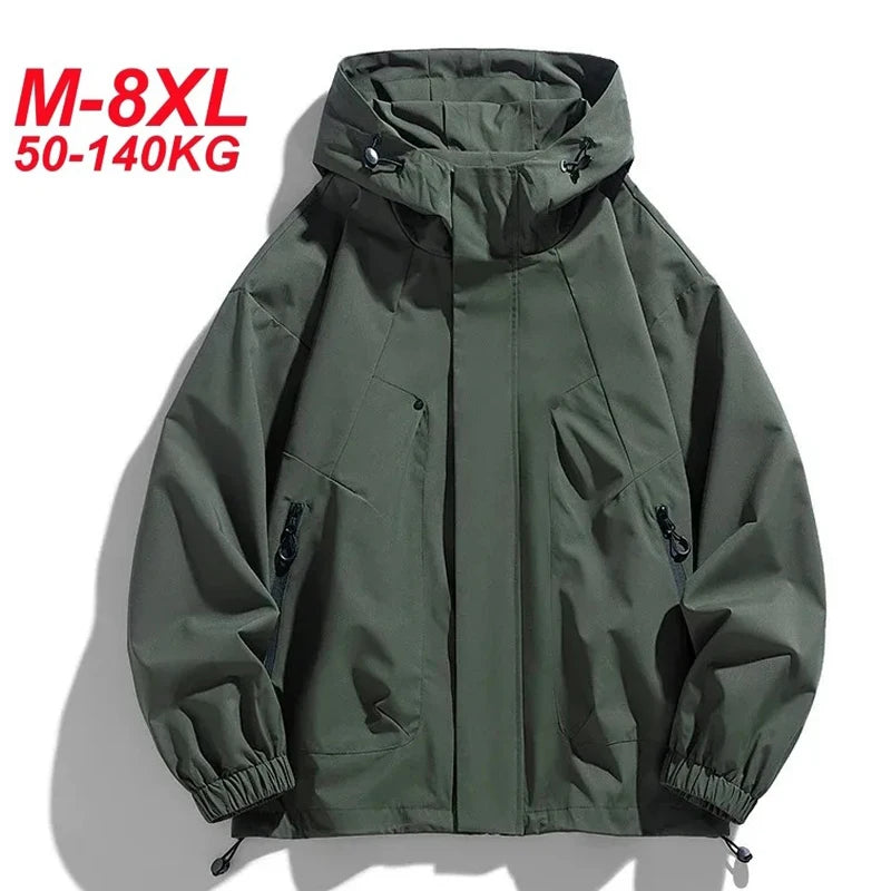 Hooded Long Sleeve Full Zip Outdoor Hiking Jacket with Pockets