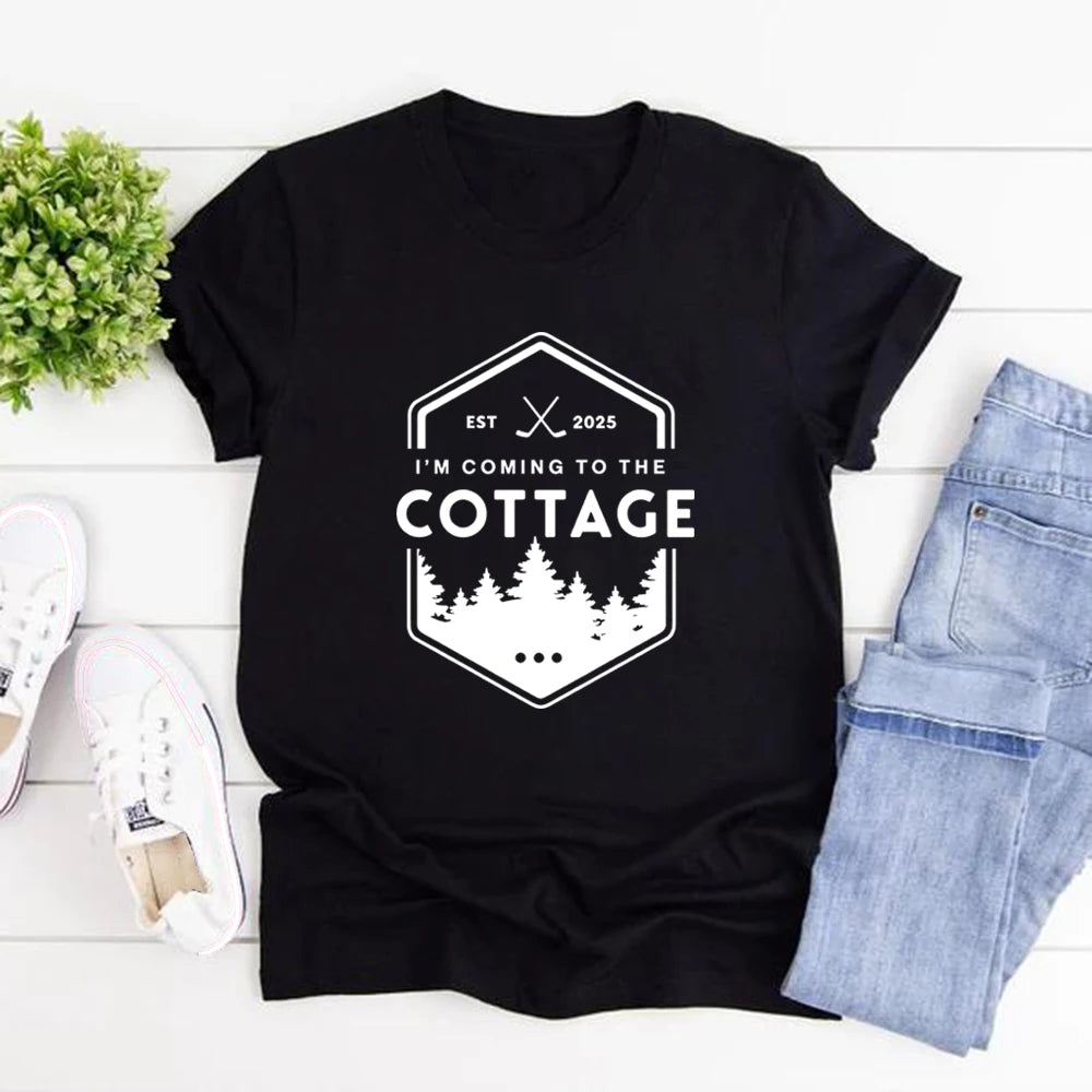 Coming To The Cottage Graphic Short Sleeve T-shirt