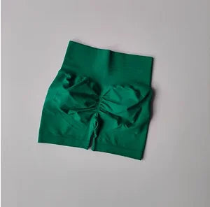 Women's High Waist Scrunch Back Polyester Shorts for Gym Workouts