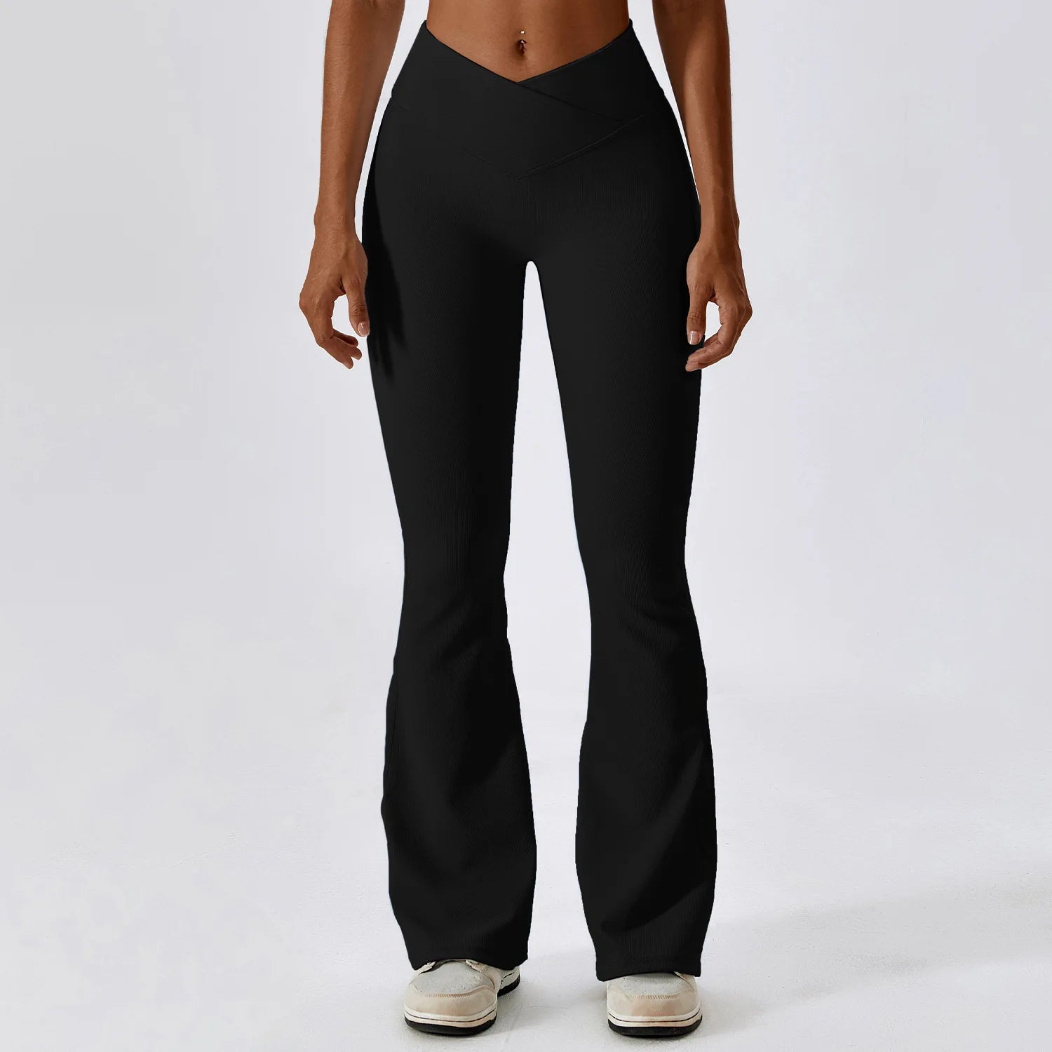Women's Cross Waist Flared Leggings For Workout Outfits