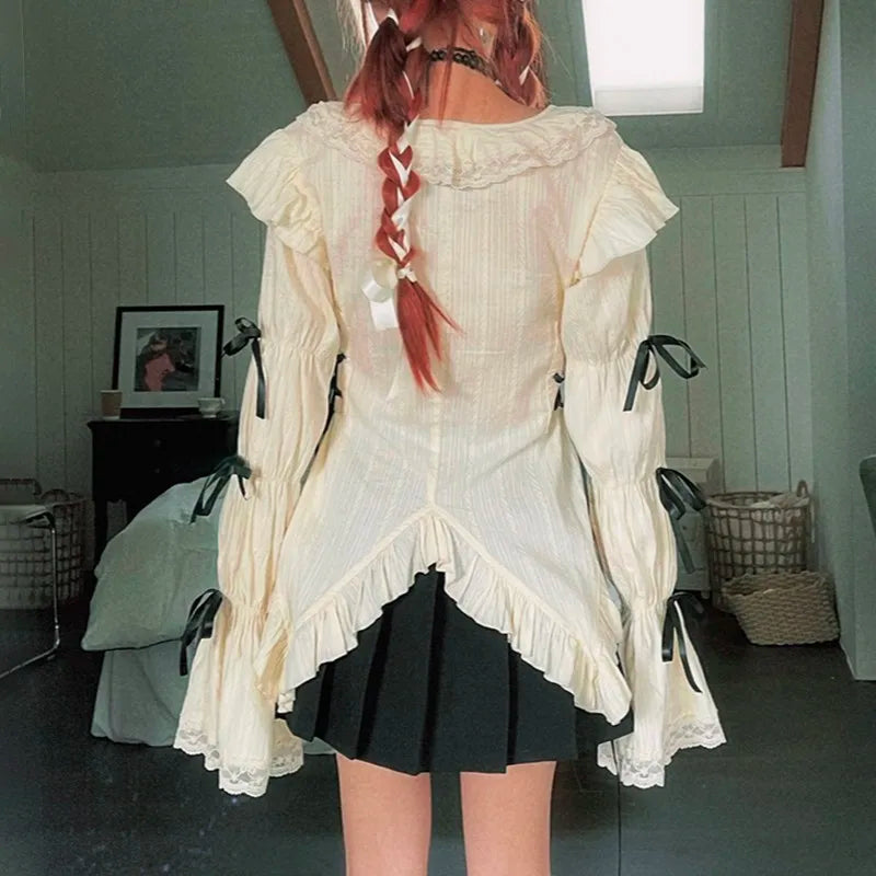 Women's Lace Detail Asymmetric Blouse