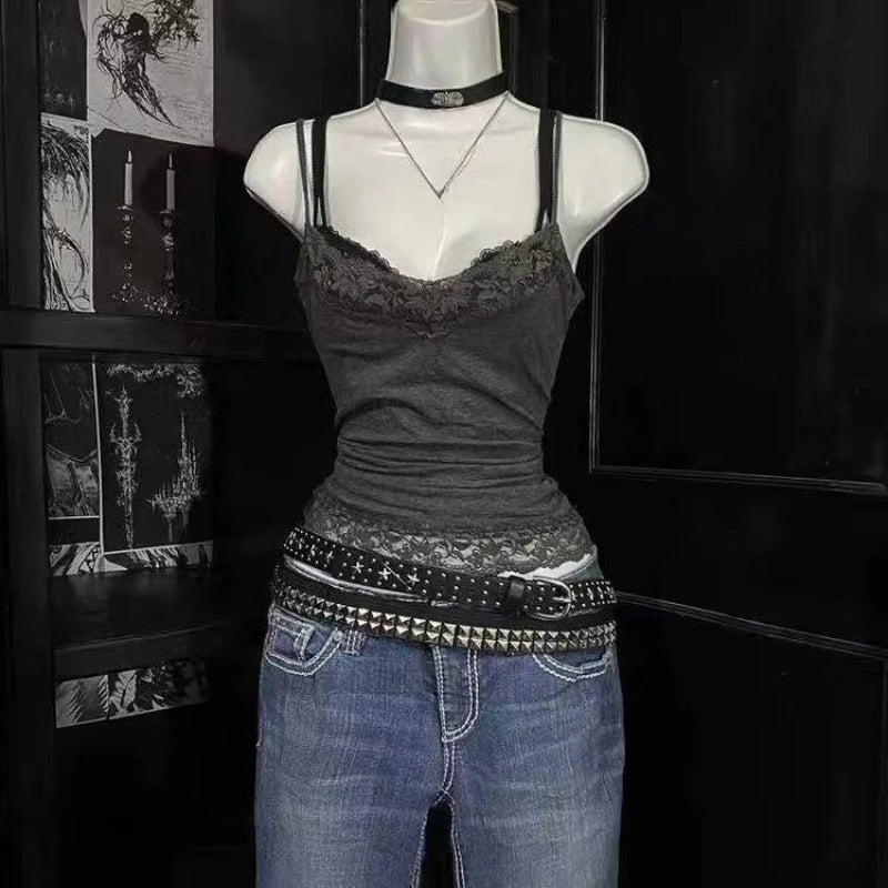 Women's Printed Polyester Camisole with Thin Straps and Multiple Graphic Styles